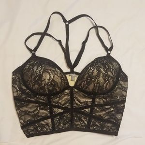 Black Lace Crop Top size Small